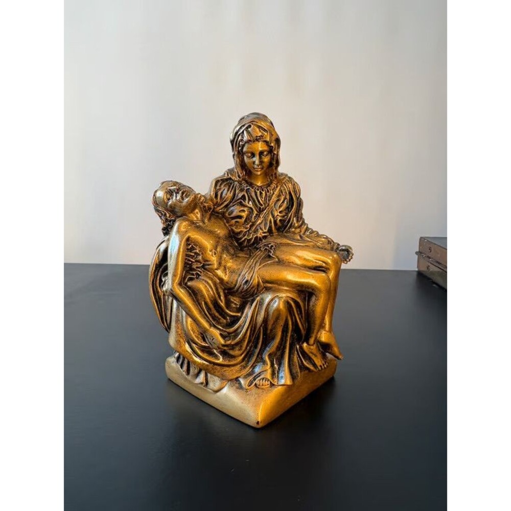Michelangelo Pieta Sculpture LifeSymbols Hand Finished Made in Italy Gold Finish